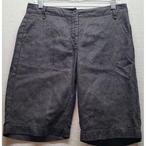 Eileen Fisher Women's Black Shorts Easy‎ Fit Comfortable Organic Linen Size PS